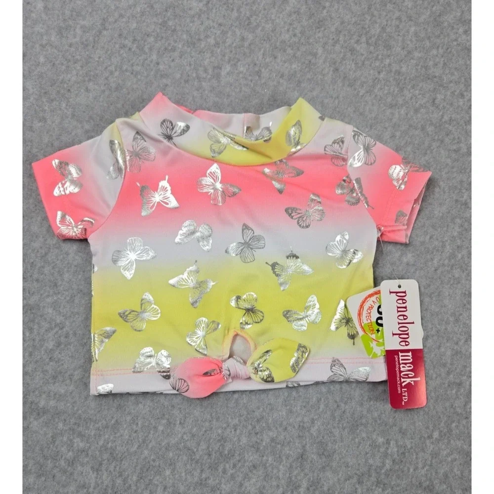 Penelope Mack Girls Size 12 months 2 Piece Swimsuit Bathing Suit Butterflies NEW
